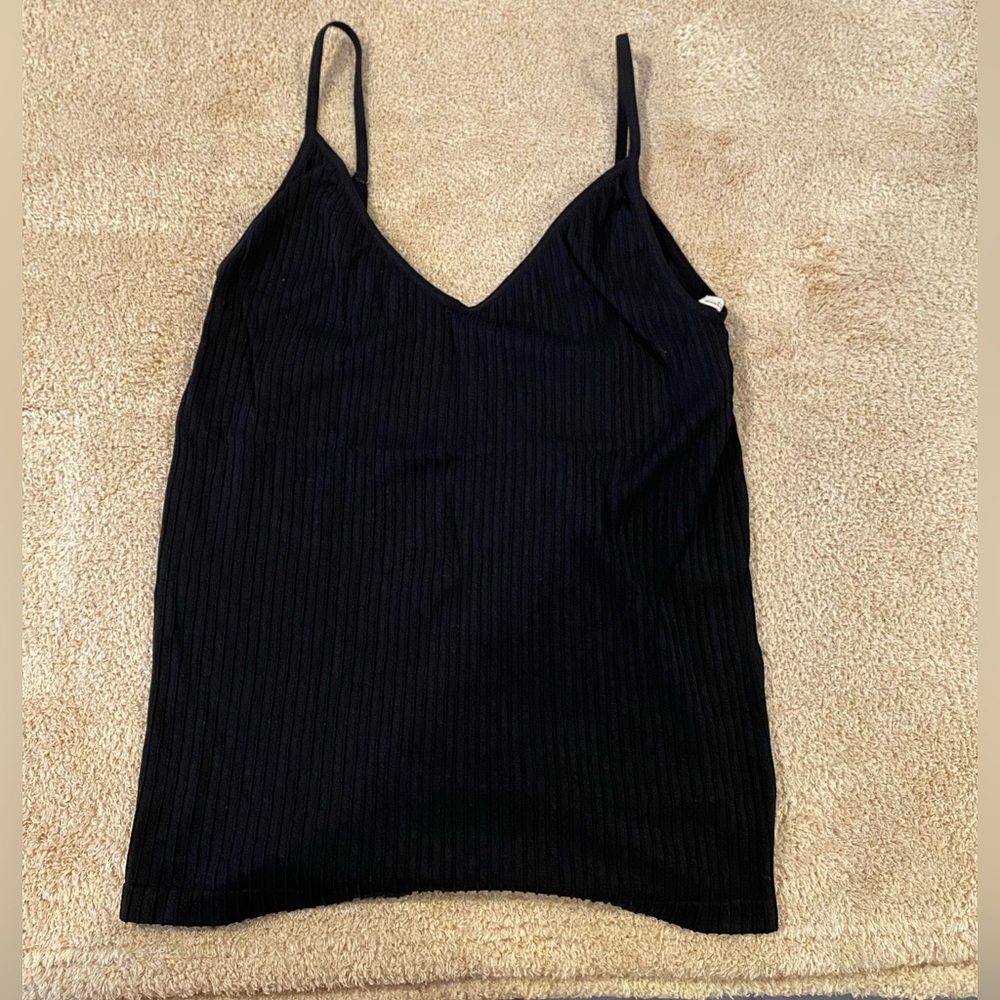 Express Black Ribbed Knit Cami Tank Top sz M